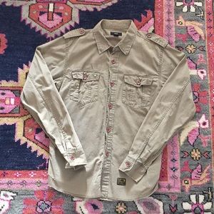 Men’s Obey Mission Military Button Down